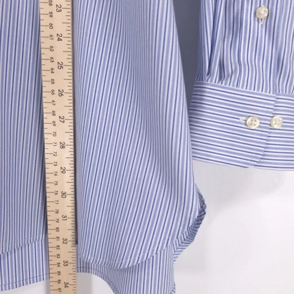 POLO RALPH LAUREN EASY‎ CARE COTTON STRETCH Striped Men’s Shirt LS Size 18 34/35